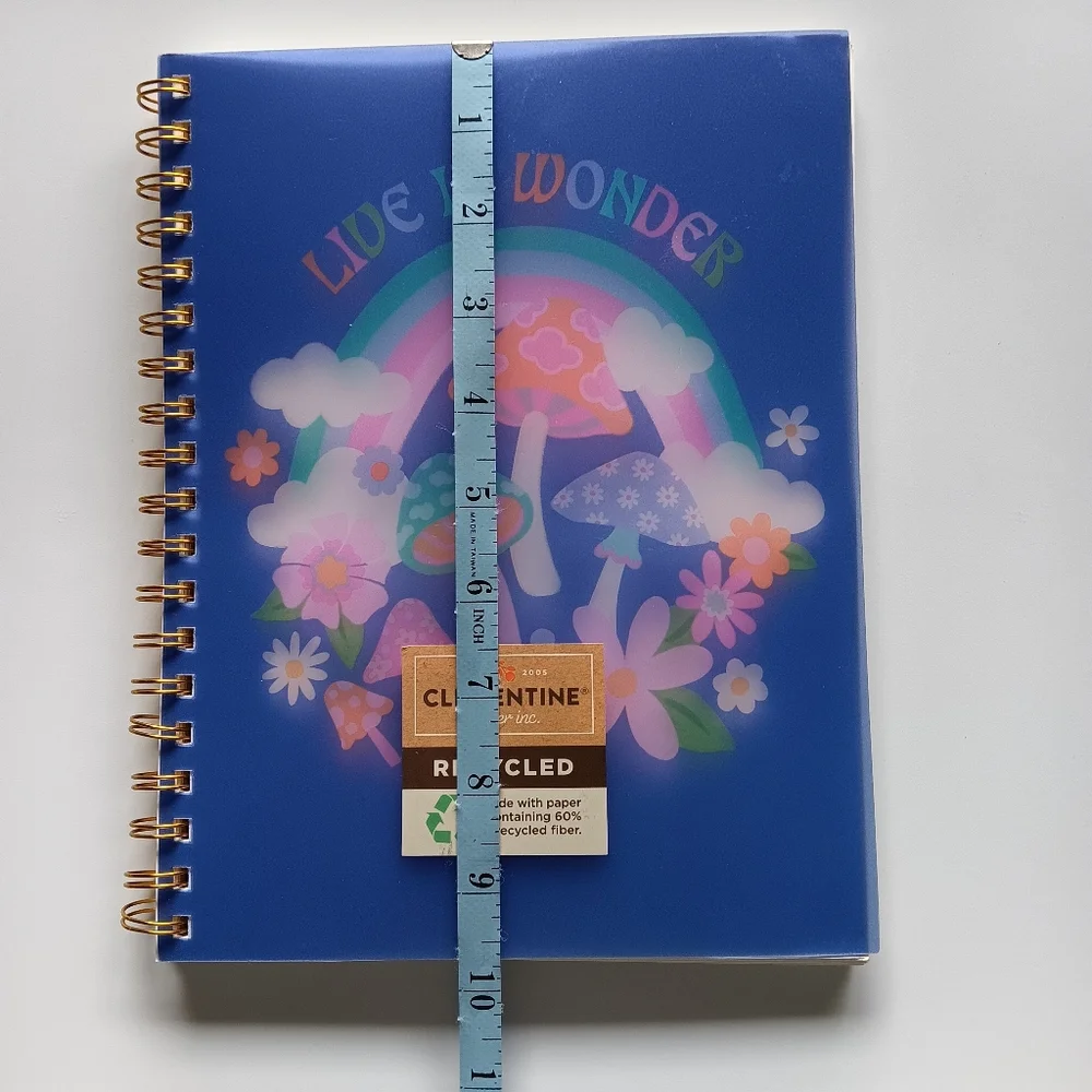 NEW Clementine Paper Inc. Spiral Bound Notebook Live in Wonder Mushrooms Flowers